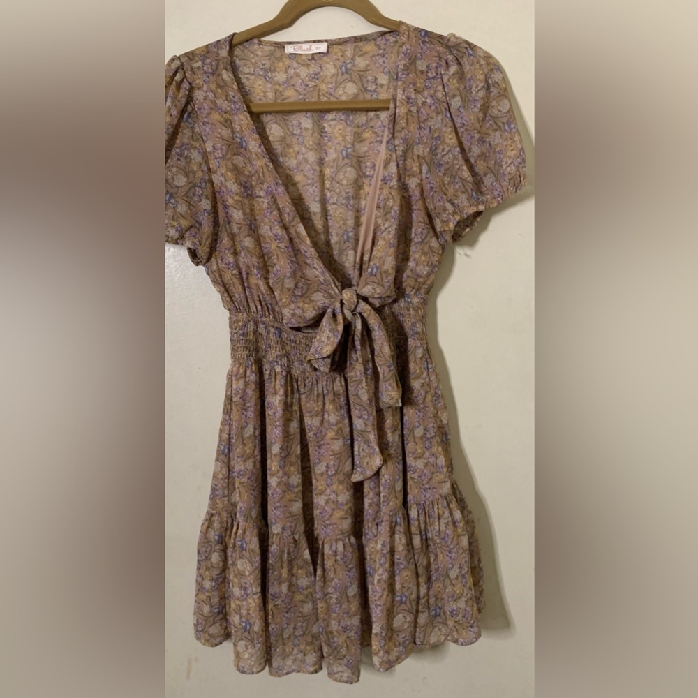 BLUSH J BRWN FLORAL DRESS M